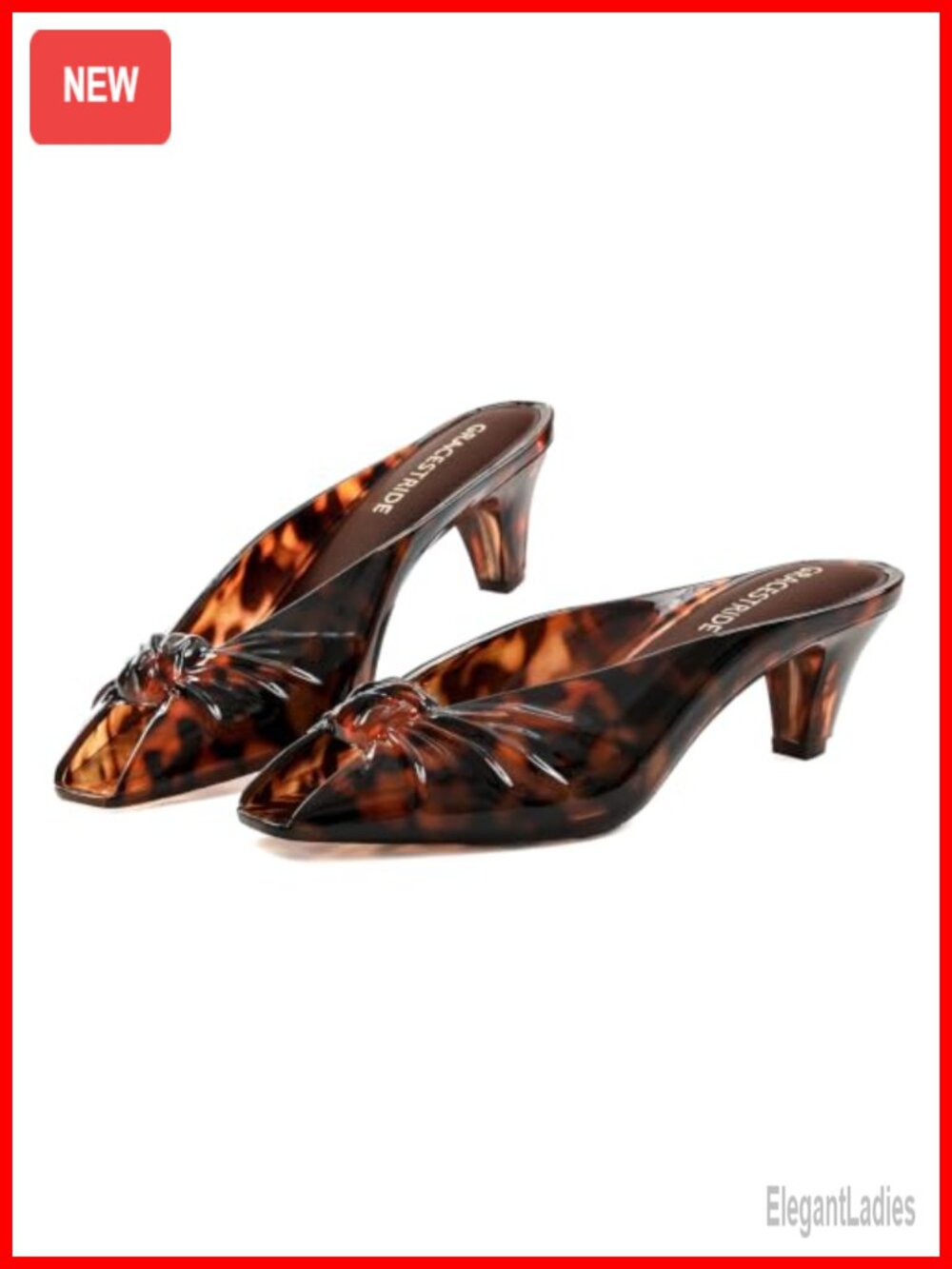 Jelly Mule Sandals Women's Kitten Heel Open Toe Slip On